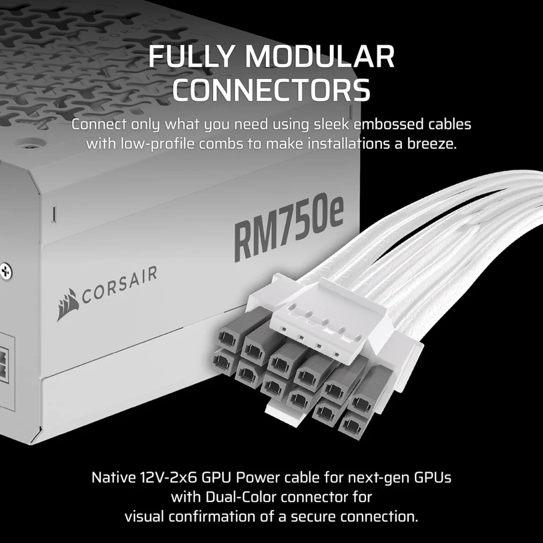 Corsair RME750e White 750w 80+ GOLD ATX3.1 Power Supply CP-9020292-NA - Image 4