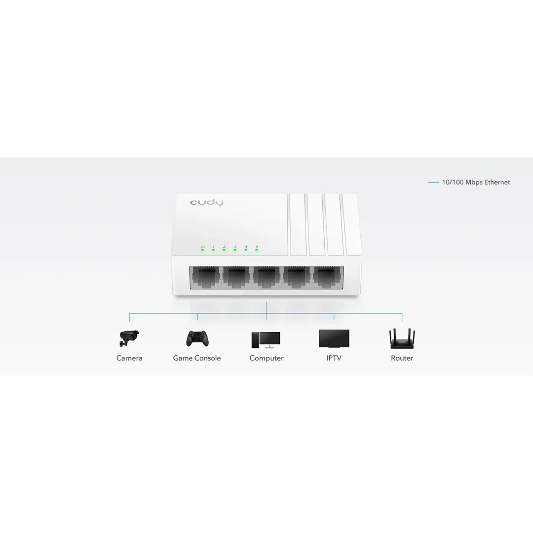 Cudy FS105D 5-Port 10/100Mbps Desktop Switch - Image 3