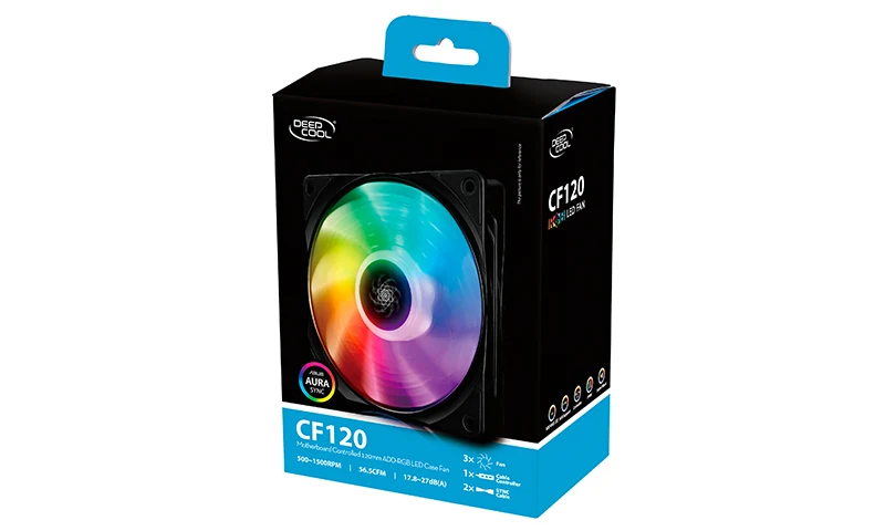 DeepCool DC CF120 Aura Sync 120mm 3 Pack Case Fan DP-FA-RGB-CF120-3 - Image 3