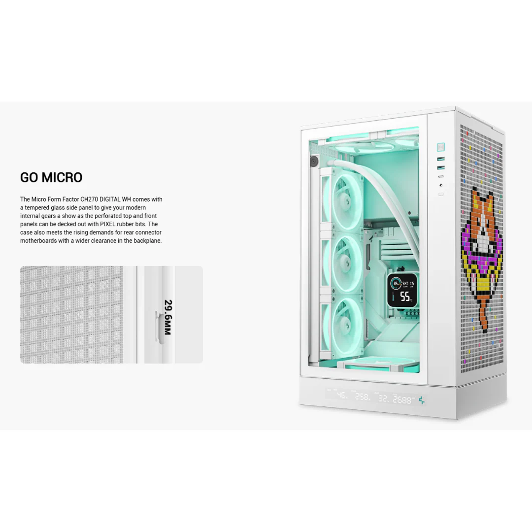 DeepCool CH270 Digital TG White mATX USB3 2A 1C R-CH270-WHNDM0-G-1 - Image 4