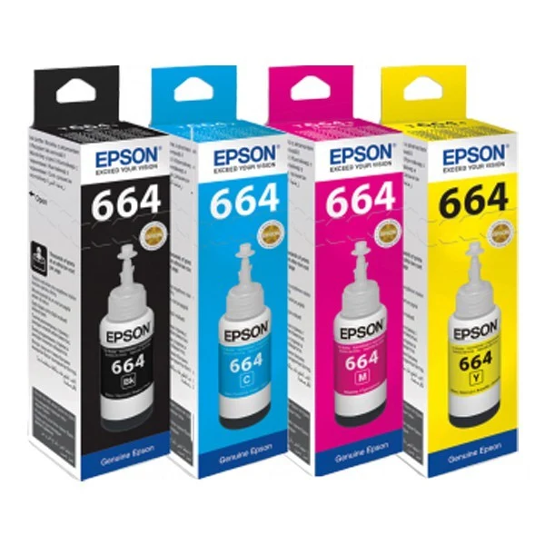 Epson L121 Single Function CIS Printer + 1 set (4 Bottles) Epson 664 Original Ink Bottle + 1 set (4 Bottles) Starter Kit inside - Image 2