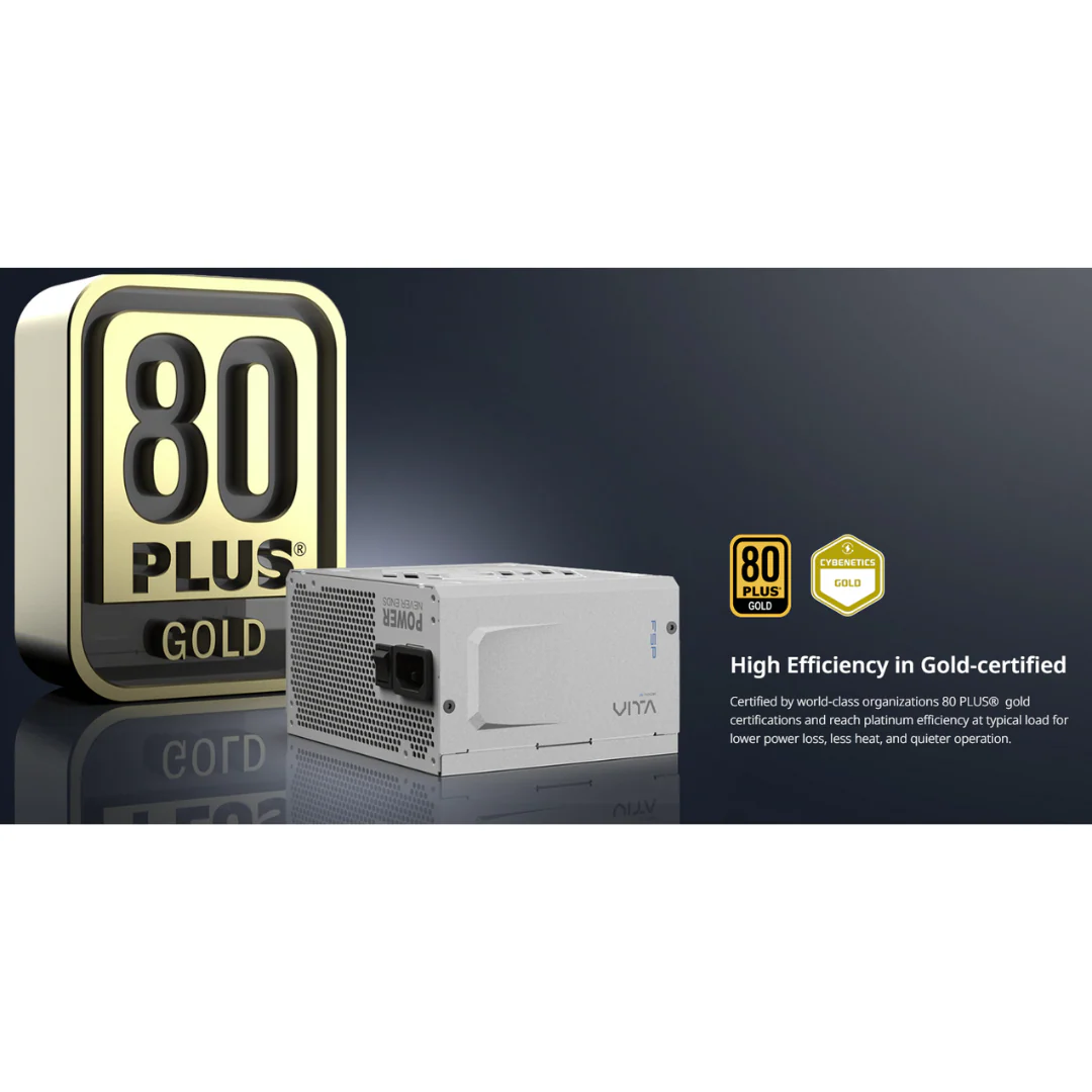 FSP VITA GM 850W WHITE 80+ GOLD ATX3.1 Power Supply VITA-850GM WHITE - Image 4