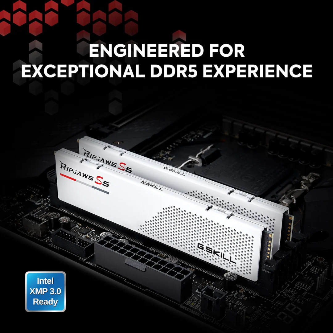 G.Skill Ripjaws S5 32GB 16GX2 DDR5 6000MT/s Silver Desktop Memory F5-6000J3238F16GX2-RS5W - Image 4