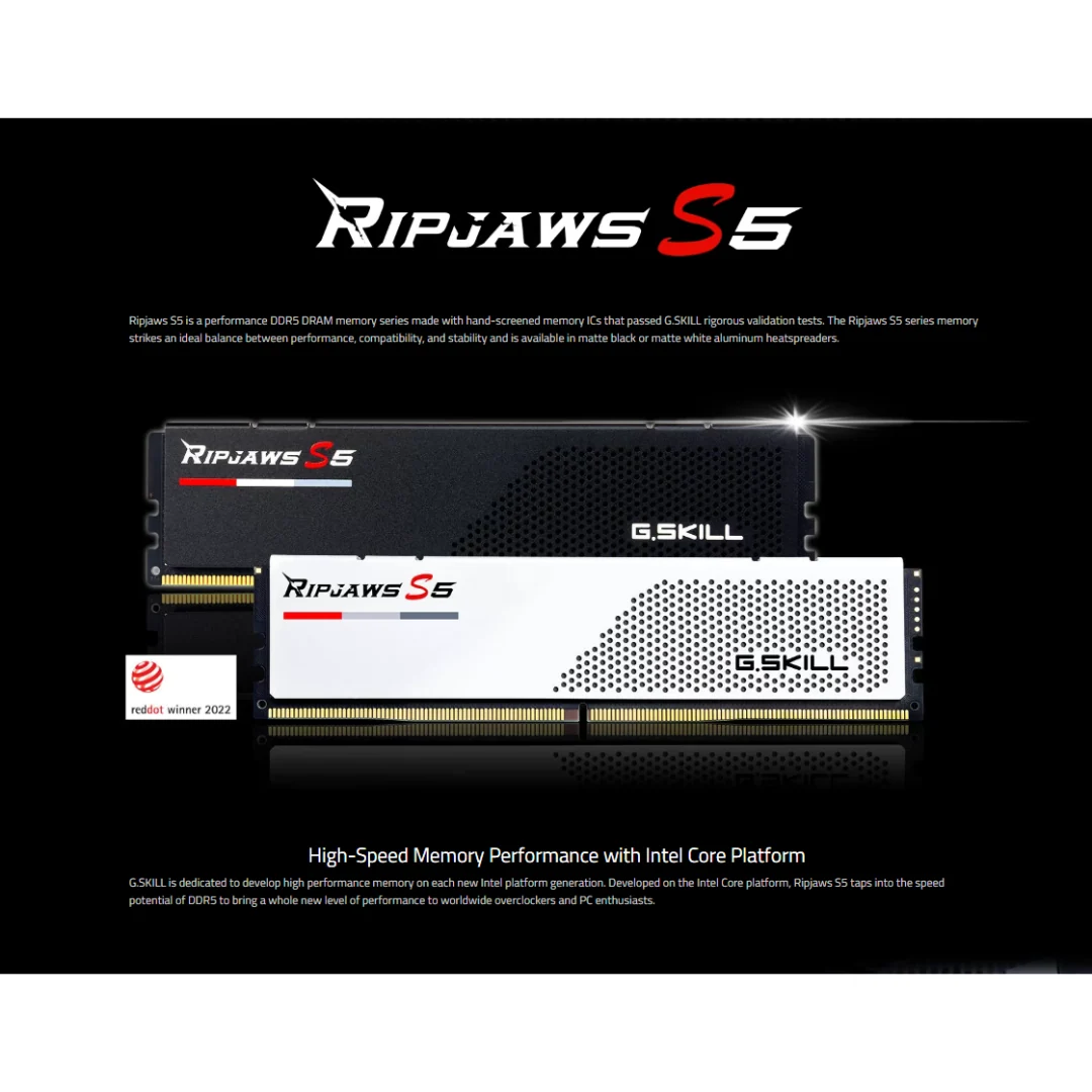 G.Skill Ripjaws S5 32GB (2x16GB) DDR5 5600MT/s ( Black F5-5600J2834F16GX2-RS5K | White F5-5600J2834F16GX2-RS5W ) Desktop Memory - Image 5