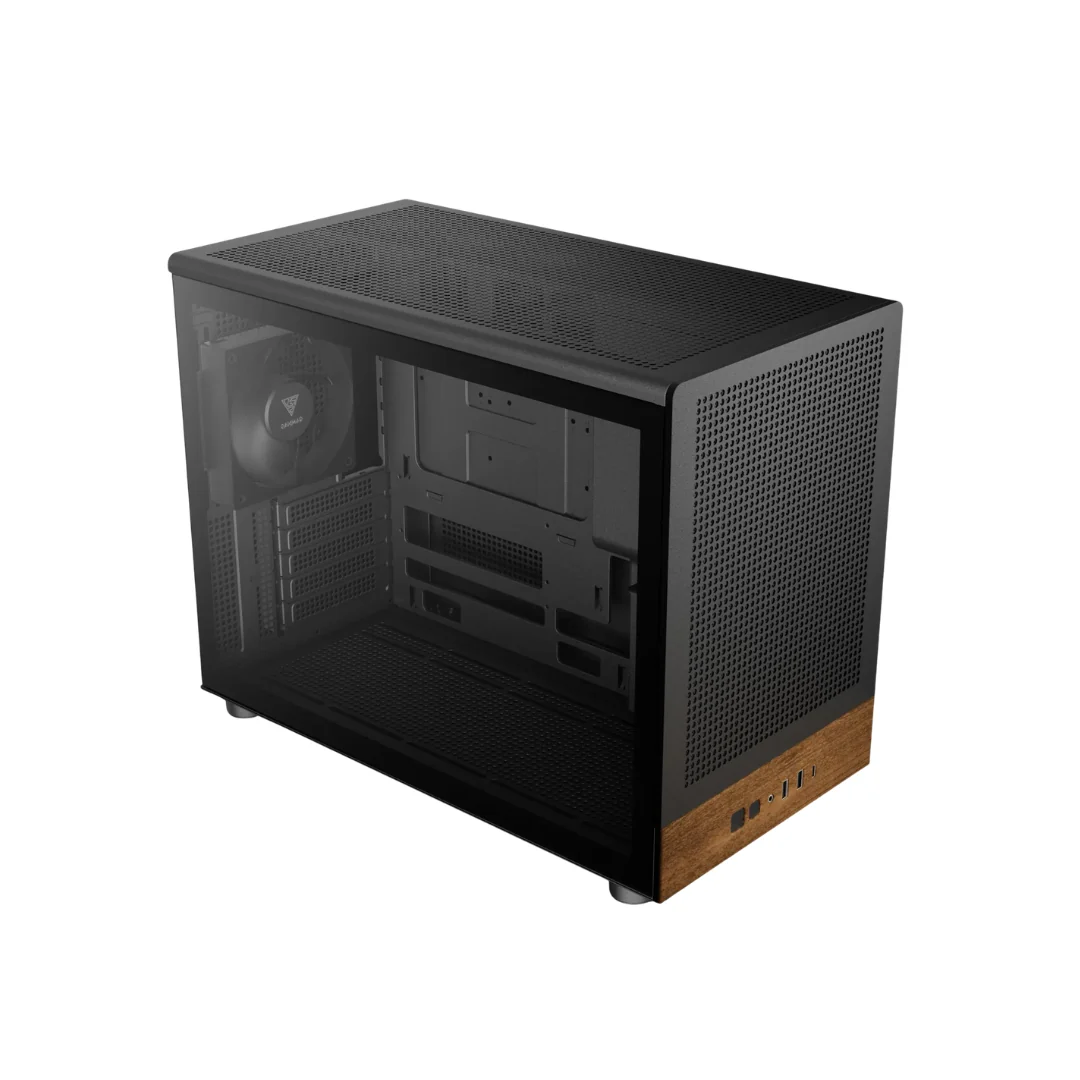 Gamdias Athena M4M Wood Mini Tower mATX TG Case w/ 3x120mm Fan - Image 2