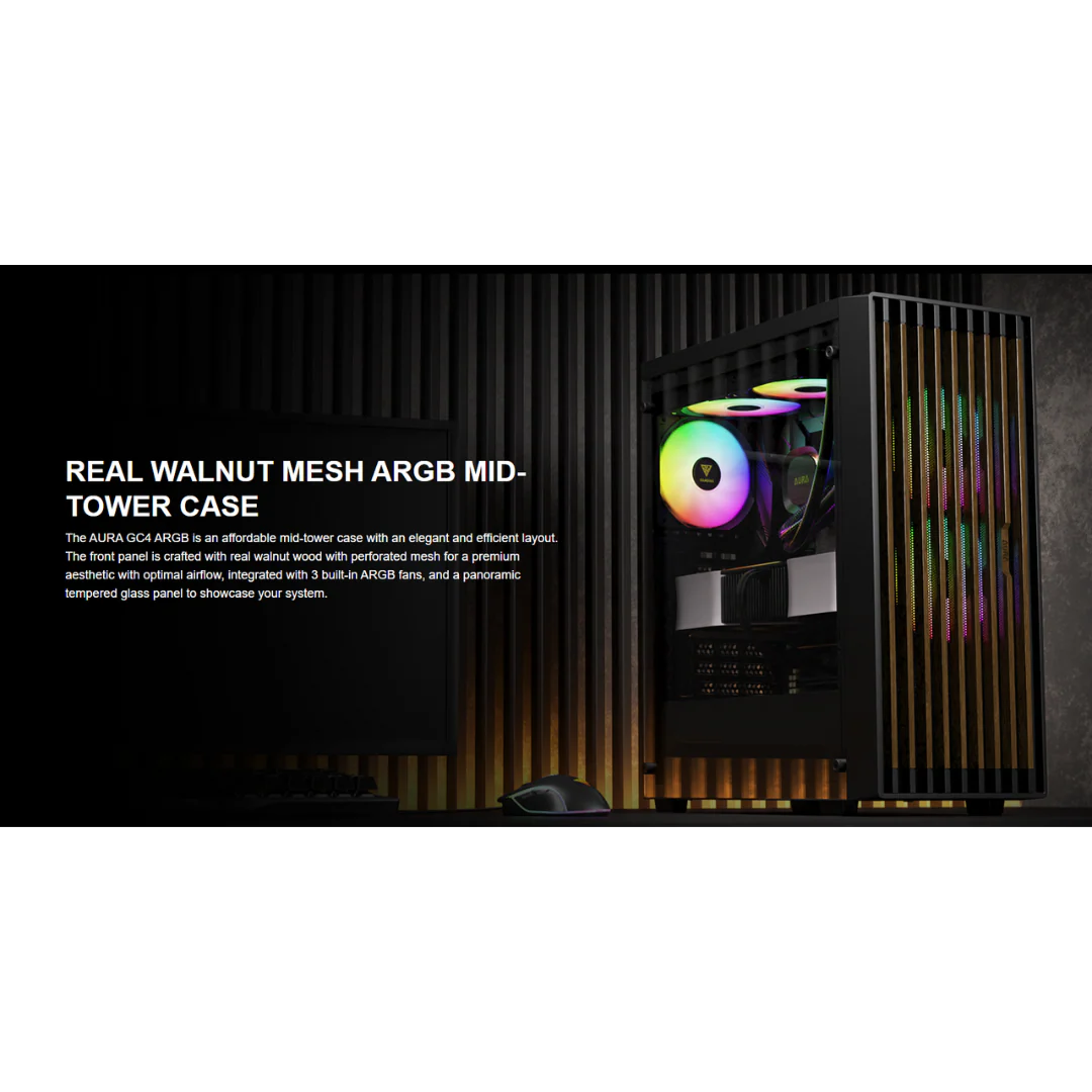 Gamdias AURA GC4 Elite aRGB Mesh Black Midtower Gaming Case - Image 4