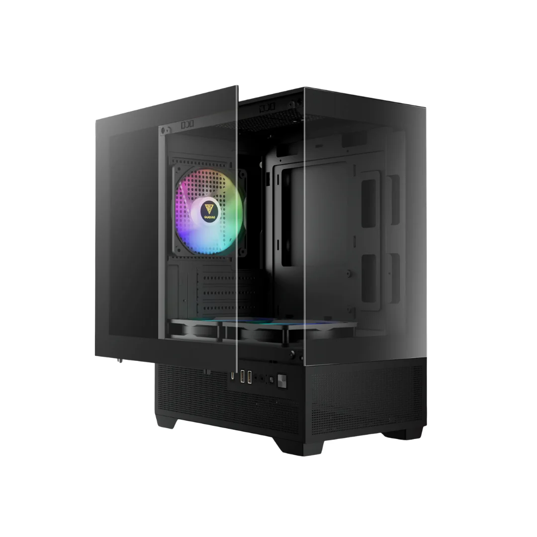 Gamdias AURA GC9M ELITE ARGB mATX Gaming Case ( Black | White ) - Image 2