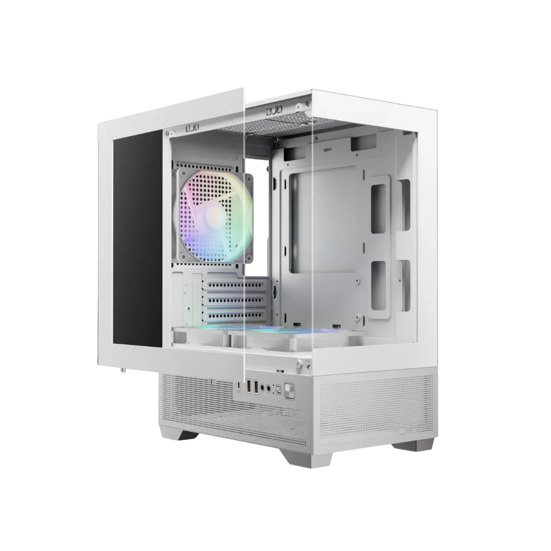 Gamdias AURA GC9M ELITE ARGB mATX Gaming Case ( Black | White ) - Image 3