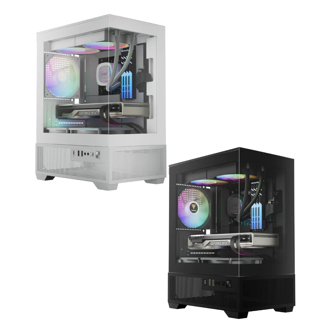 Gamdias AURA GC9M ELITE ARGB mATX Gaming Case ( Black | White ) - Image 4