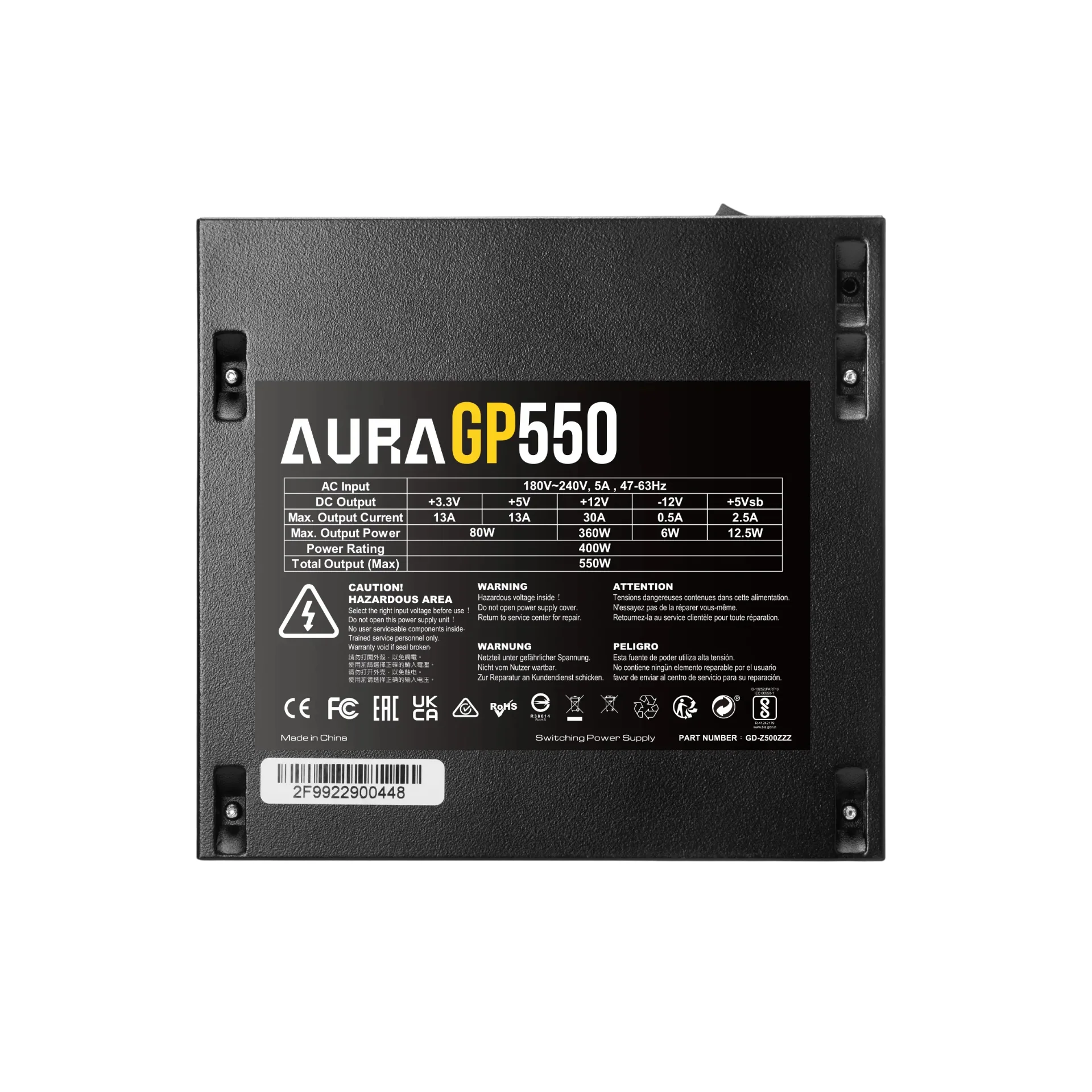 Gamdias AURA GP550 550w 80 PLUS White Efficient Power Supply - Image 2