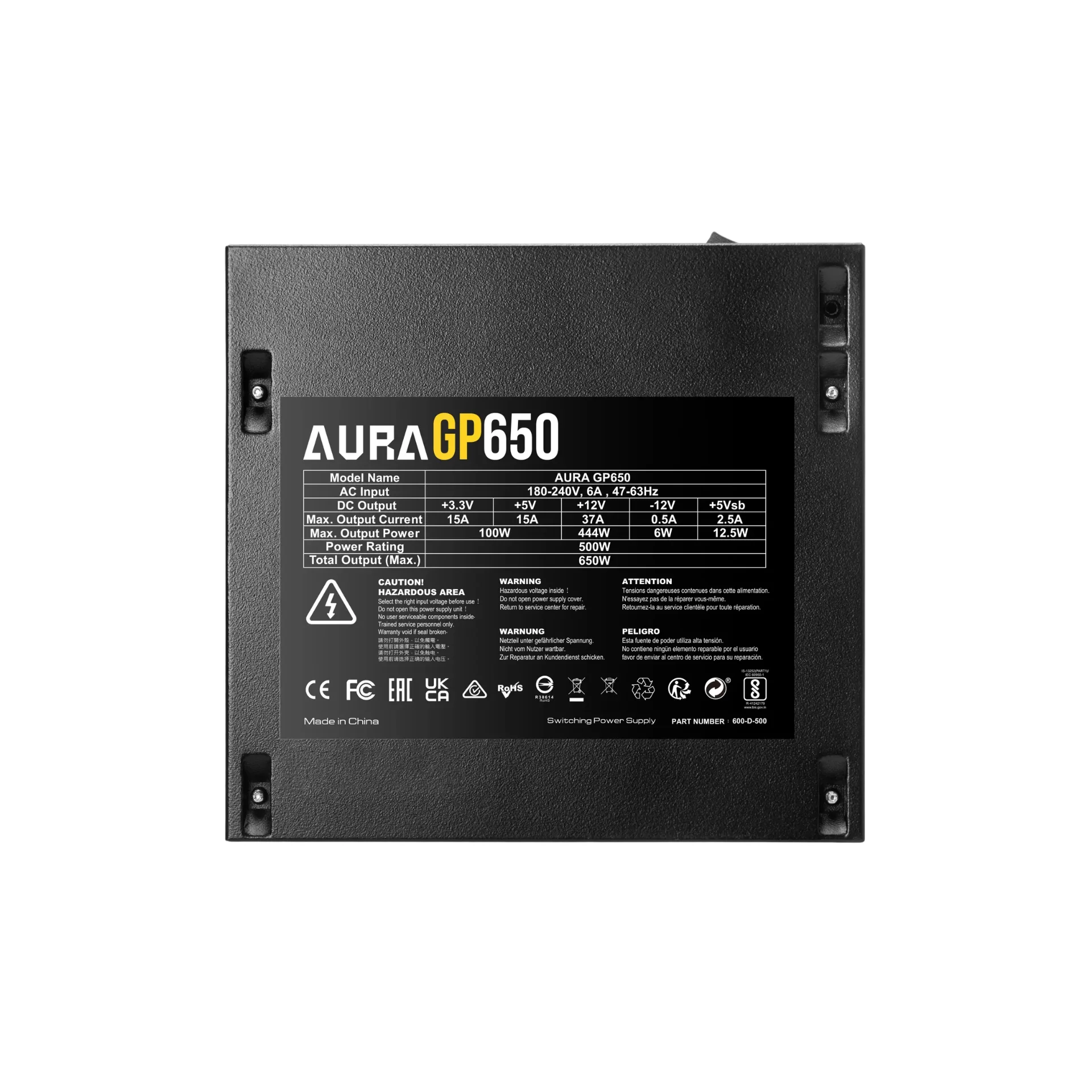 Gamdias AURA GP650 650w 80 PLUS White Efficient Power Supply - Image 2