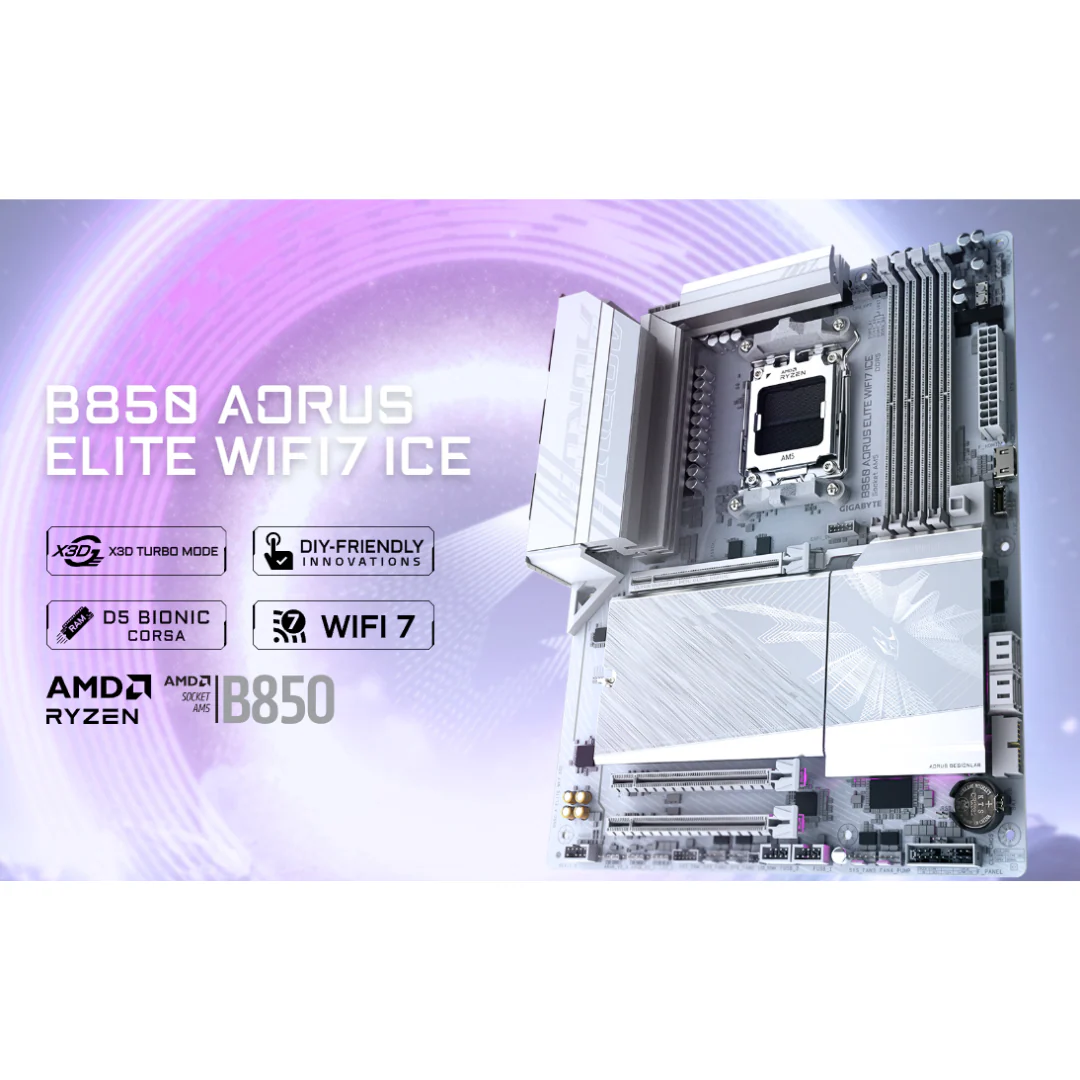 Gigabyte B850 Aorus Elite WiFi7 ICE 4*d5 ATX AM5 Motherboard - Image 4