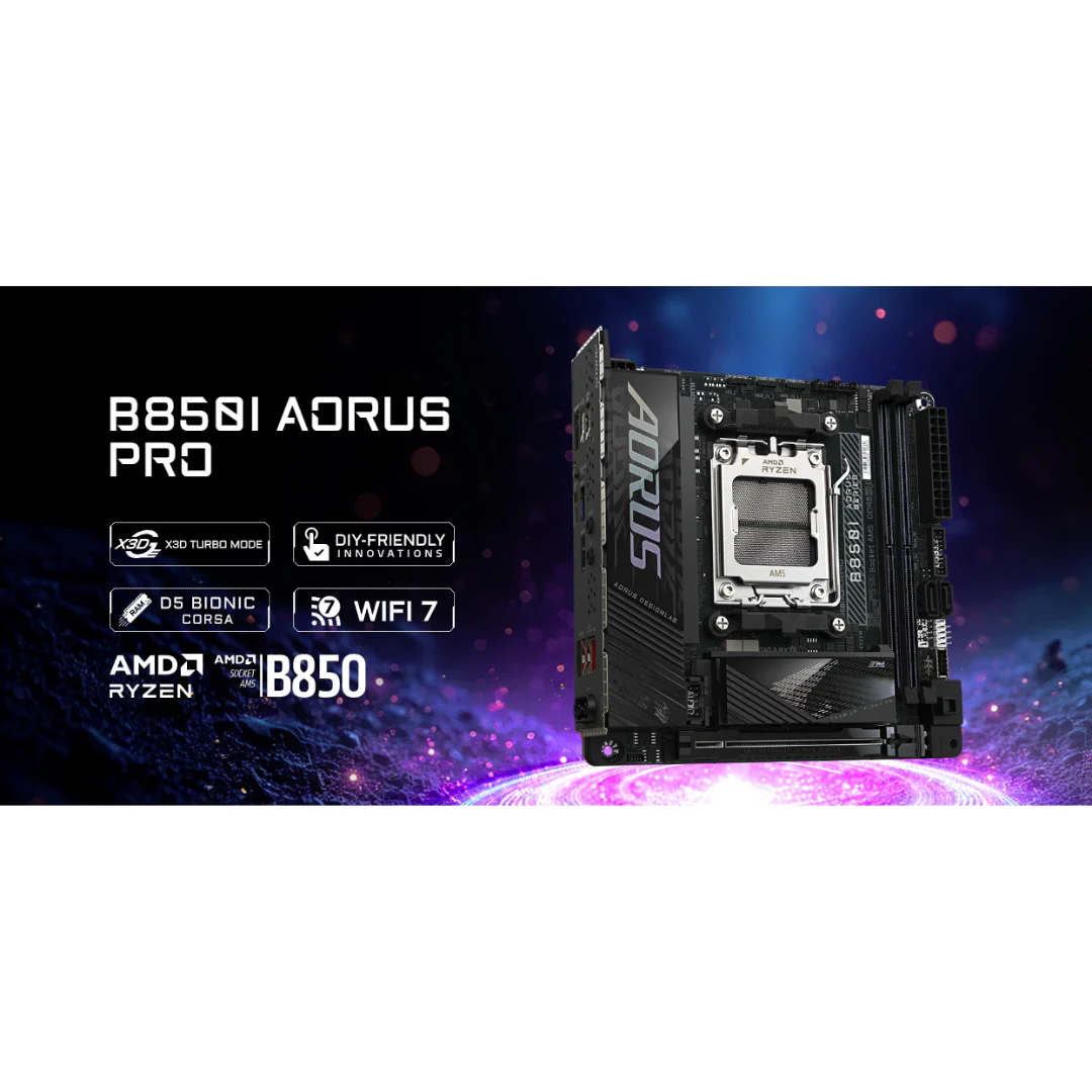 Gigabyte B850I Aorus Pro DDR5 WiFi7 ITX AM5 Motherboard - Image 4
