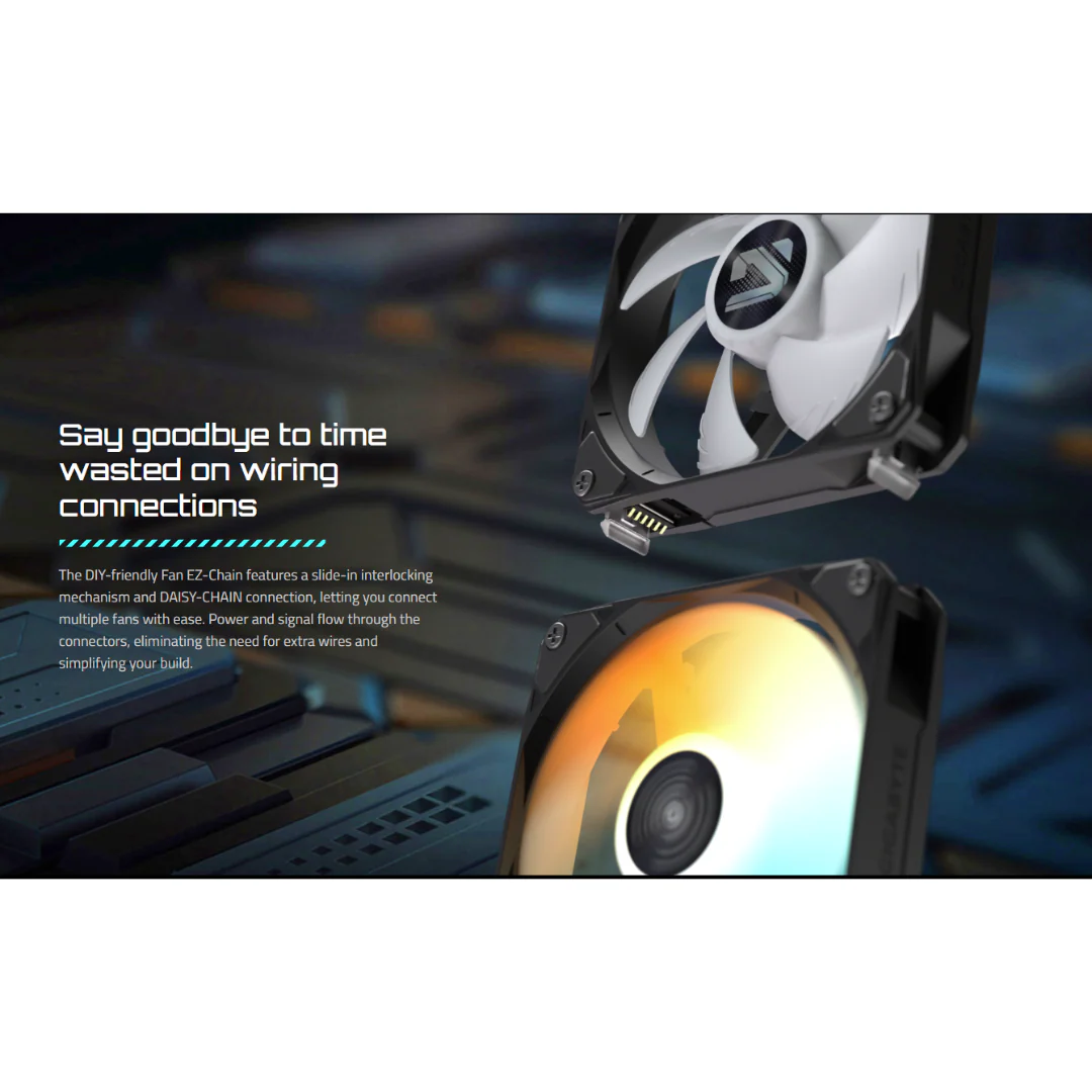 Gigabyte Gaming 240 AIO 2 x 120mm EZ-CHAIN ARGB FAN Black Cooler GP-GIGABYTE-GME-240 - Image 4