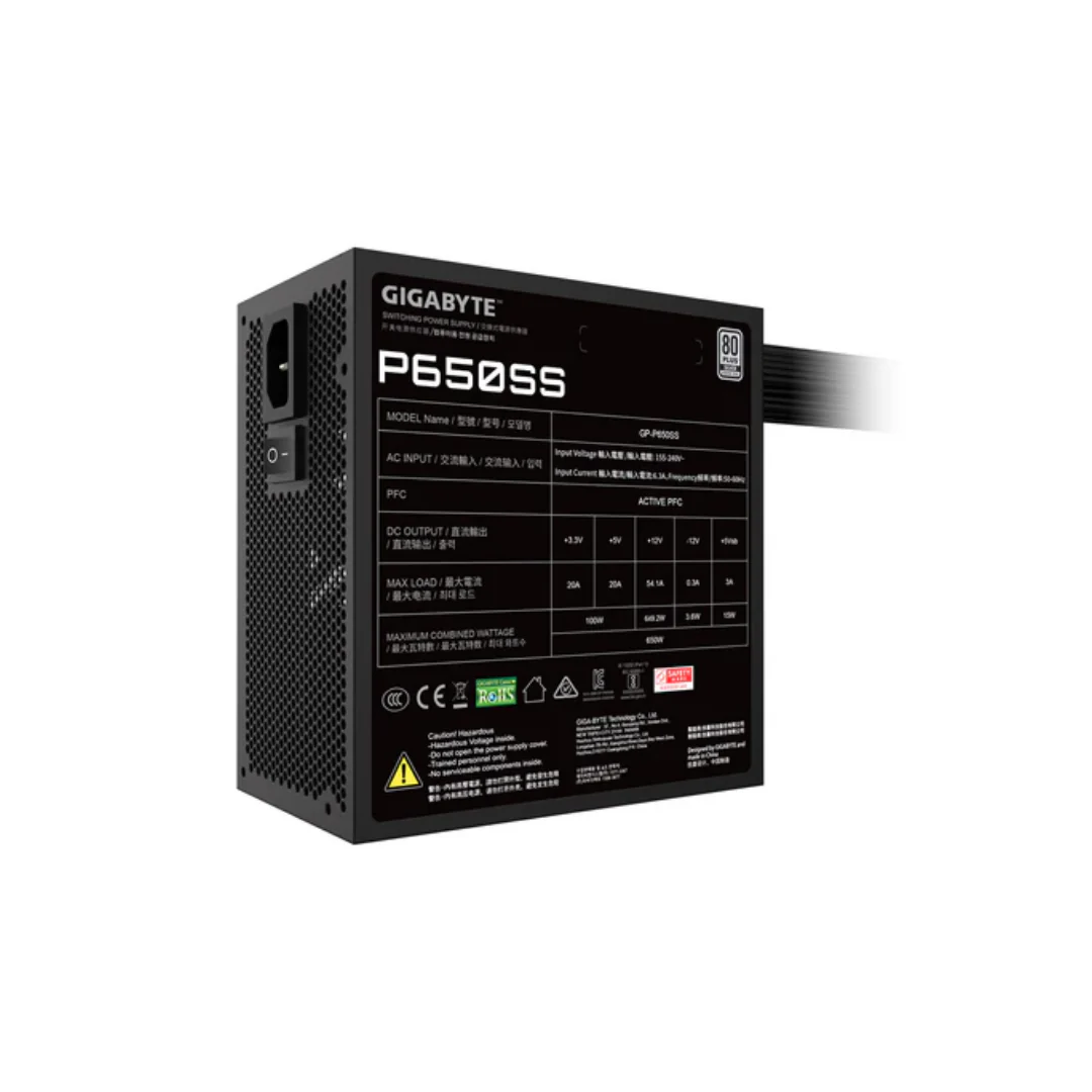 Gigabyte P650SS 650W ATX 3.0 80+ Silver GP-P650SS Power Supply - Image 4