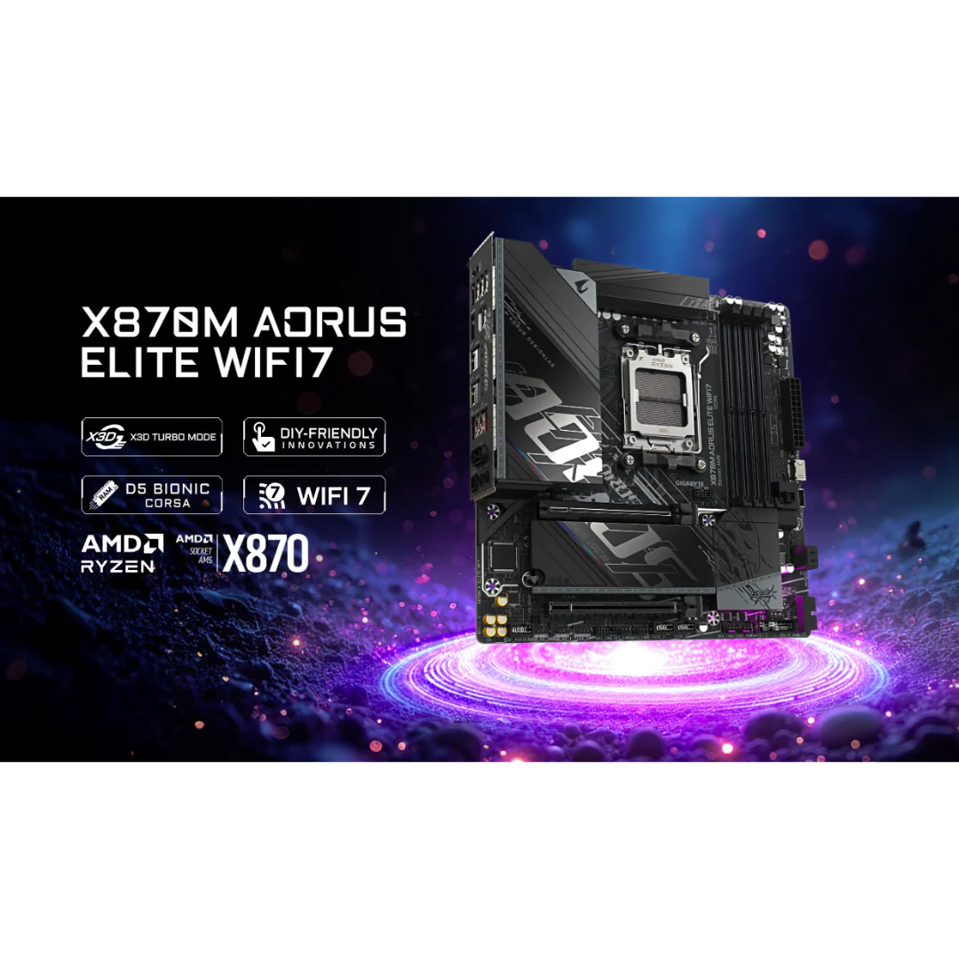 Gigabyte X870M AORUS ELITE WiFi7 DDR5 AM5 Motherboard - Image 4