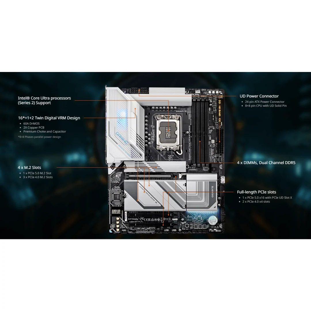Gigabyte Z890 Gaming X WiFi7 4*D5 ATX WiFi7 LGA1851 Motherboard - Image 4