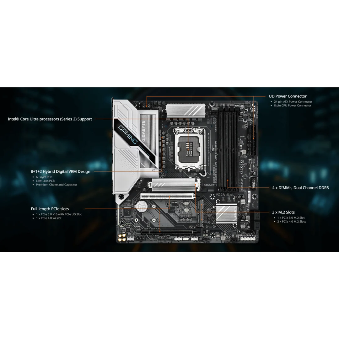 Gigabyte Z890M Gaming X 4*D5 mATX LGA1851 Motherboard - Image 4