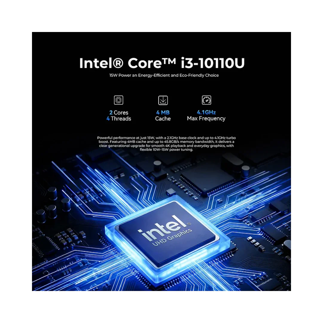 GMKtec G3 Pro NucBox Mini PC (Black) - Intel Core i3-10110U | 16GB DDR4 | 512GB M.2 | WiFi 6 | 2.5G | Windows 11 Pro - Image 2