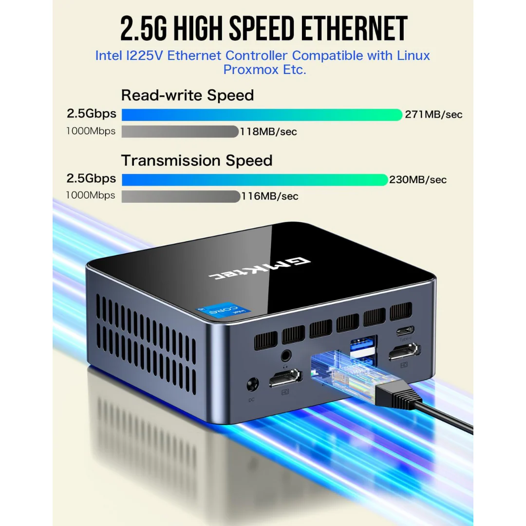 GMKtec M3 NucBox Mini PC (Black) - Intel i5-12450H | 16GB DDR4 | 512GB M.2 | WiFi 6 | 2.5G | Windows 11 Pro | 2xHDMI | USB3.0 | USBC - Image 4