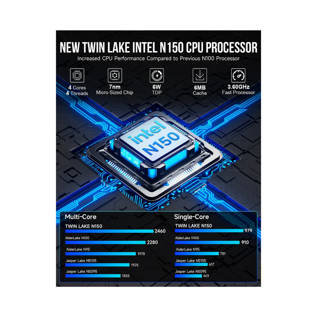 GMKtec G3 Plus NucBox Mini PC (Black) - Intel 12th Twin  Lake N150 | 8GB DDR4 | 512GB M.2 | WiFi 6 | 2.5G | Windows 11 Pro - Image 3