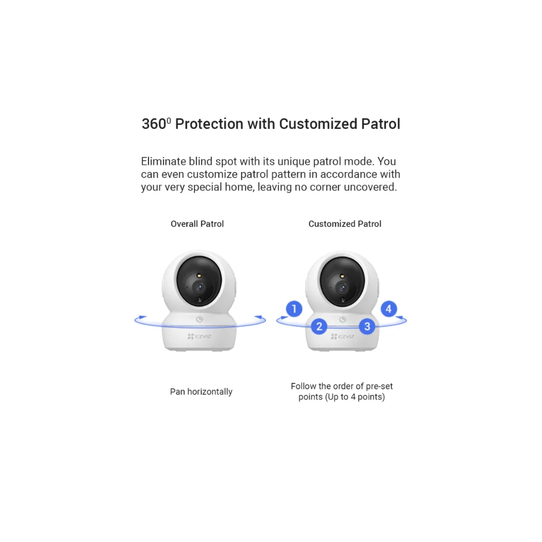 EzViz H6c Pro Type-C Pan & Tilt Smart Home Camera - Image 3