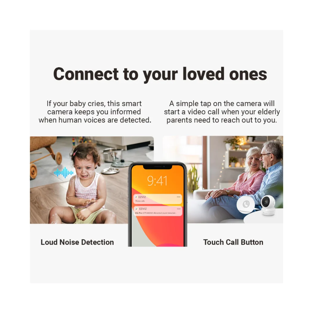 EzViz H6c Pro Type-C Pan & Tilt Smart Home Camera - Image 4