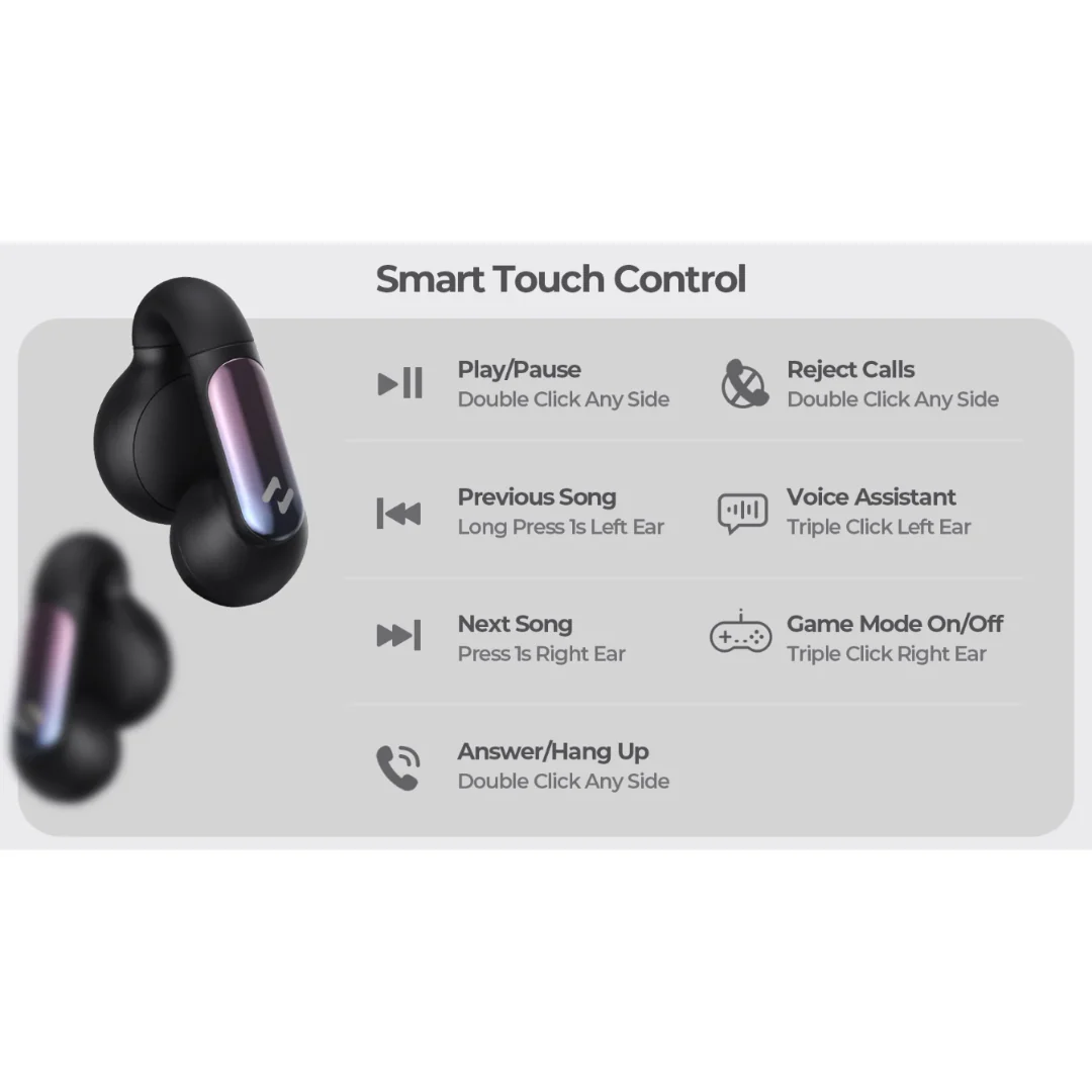 Havit Eclipse TW980 || Open-Ear Clip Headphones || Beige - Image 4