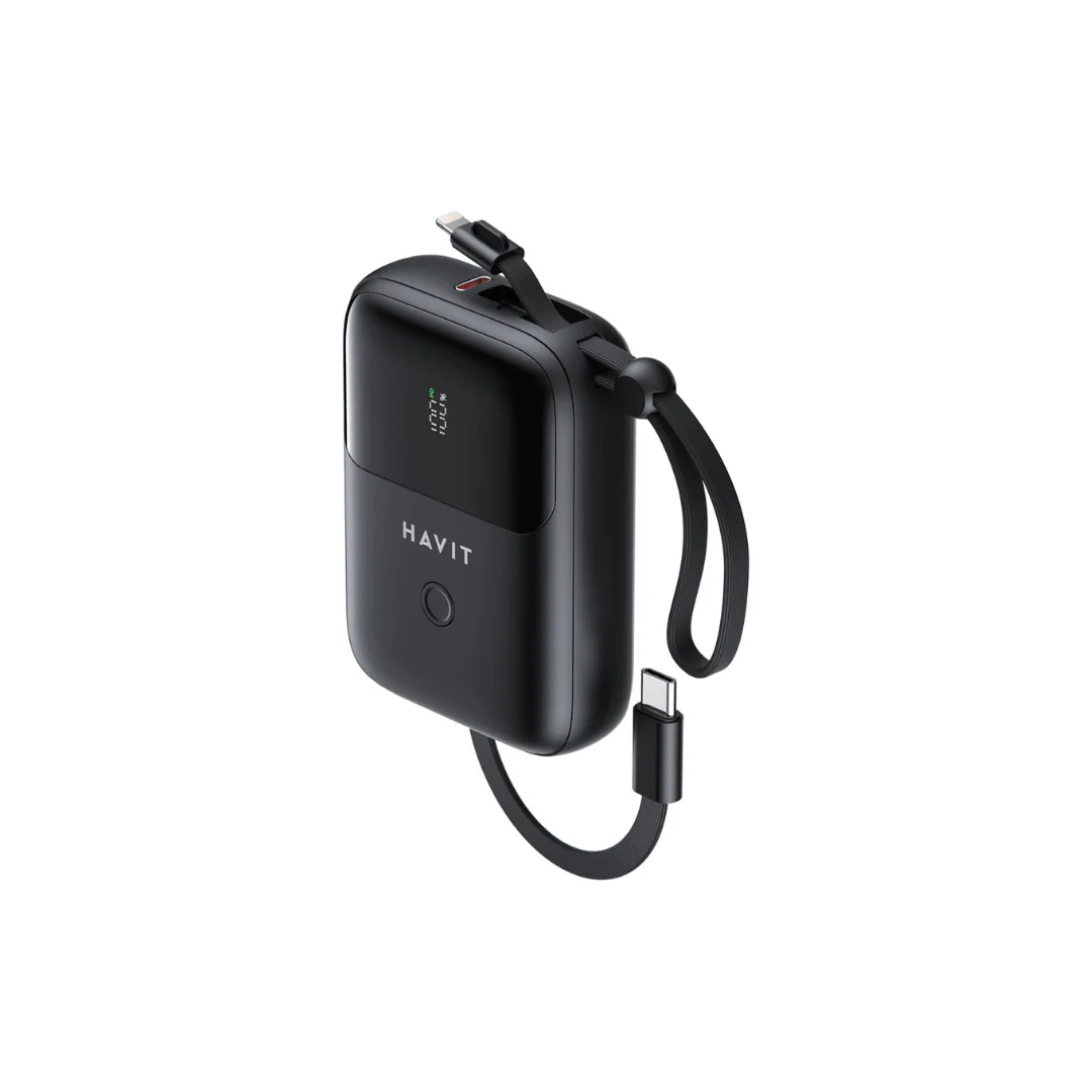 HAVIT PB5215 10,000mAh | PD20W Powerbank with USB-C & Lightning Cable | ABS Material - Image 3
