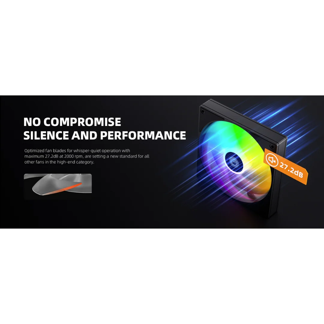 ID Cooling AS-120 ARGB Black 120mm TRIO Fan AS-120-ARGB-K TRIO - Image 4
