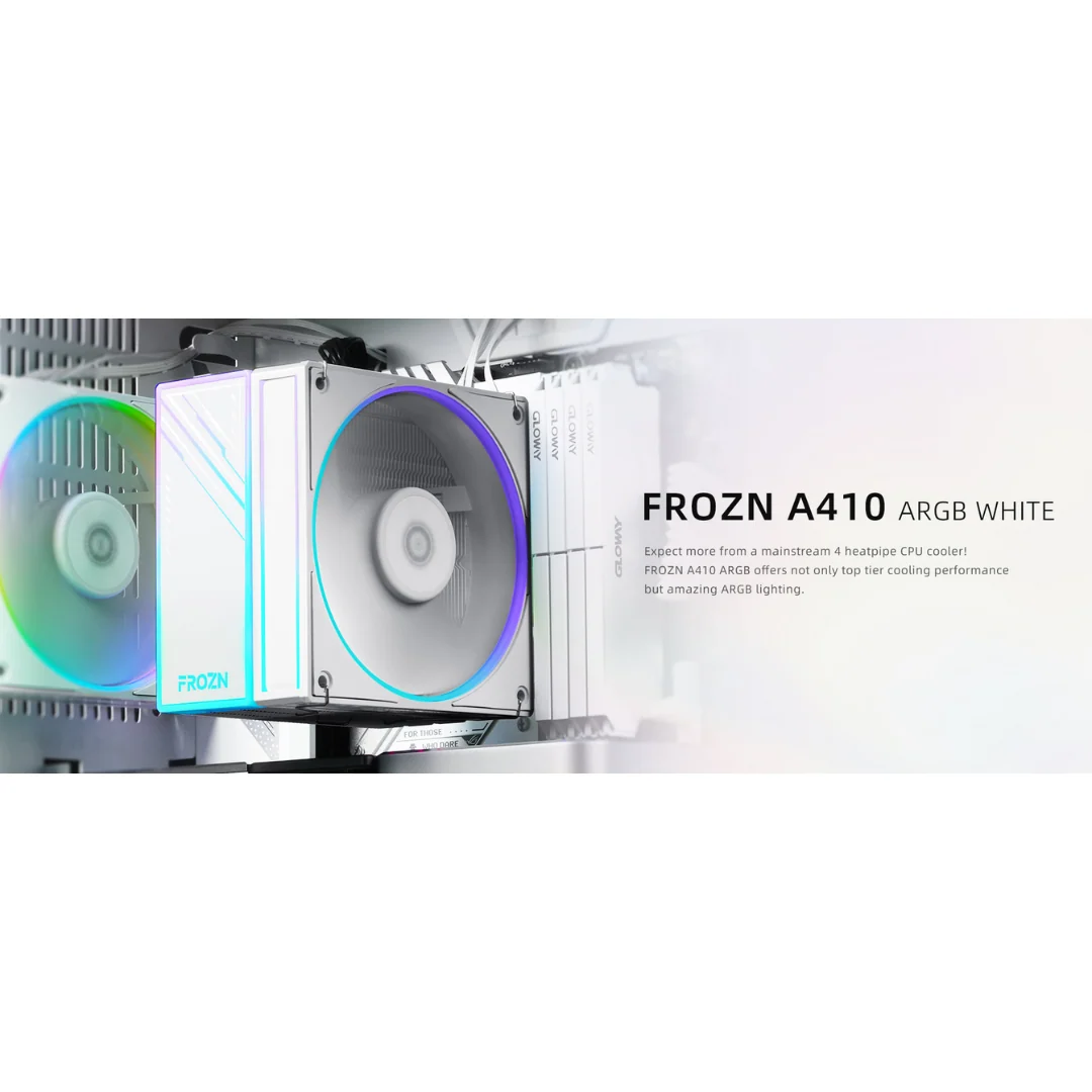 ID Cooling FROZN A410 ARGB White 1X120mm CPU Cooler - Image 4