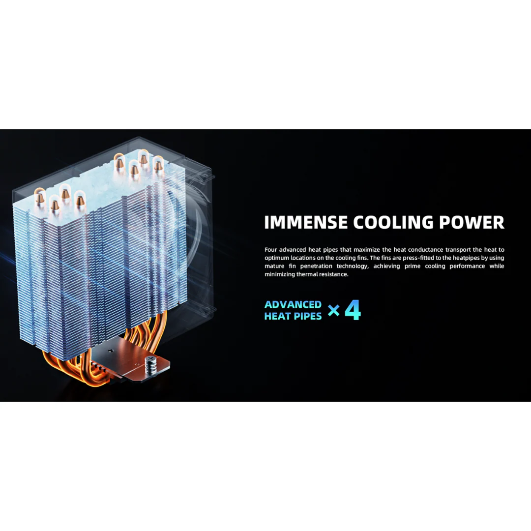 ID Cooling FROZN A410 SE ARGB Black 1X120mm PWM CPU Cooler - Image 4