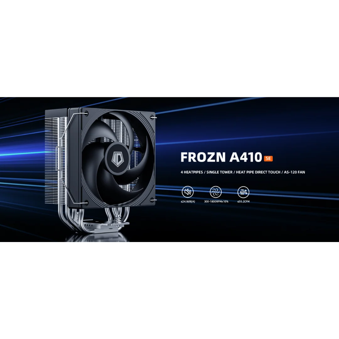 ID Cooling FROZN A410 SE Black 1X120mm PWM CPU Cooler - Image 4
