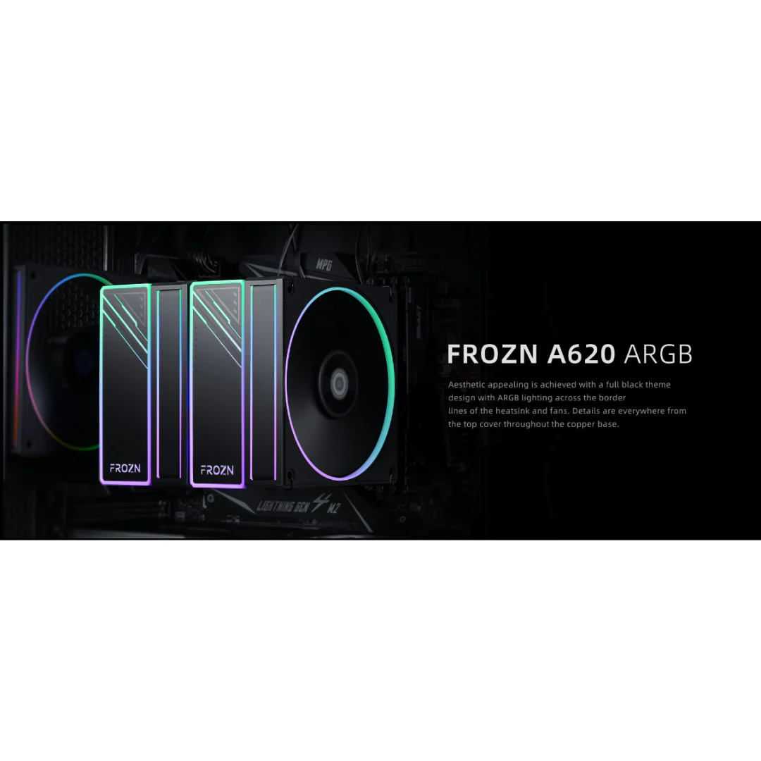 ID Cooling FROZN A620 ARGB Black Twin Frozer PWM CPU Cooler - Image 4