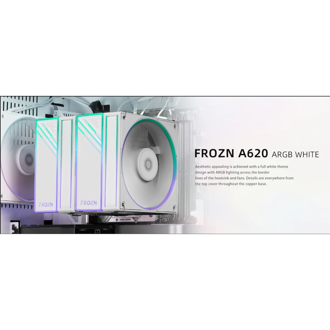 ID Cooling FROZN A620 ARGB White Twin Frozer PWM CPU Cooler - Image 4