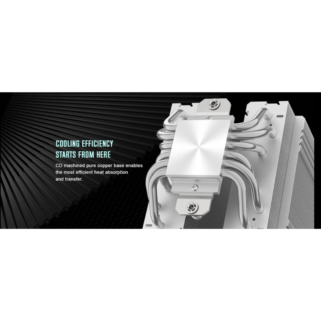 ID Cooling SE-206 XT White Air Cooler Twin Tower Fan ID-CPU-SE-206-XT-WHITE - Image 4