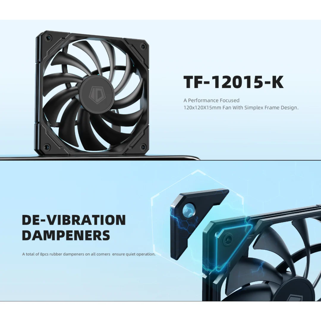 ID Cooling TF-12015-K Black 120mm Fan TF-12015-K-BLACK - Image 4