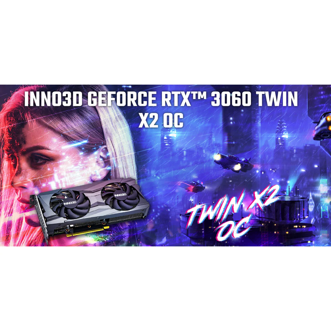 Inno3D RTX 3060 Twin X2 OC 12GB Graphics Card N30602-12D6X-11902120H - Image 4