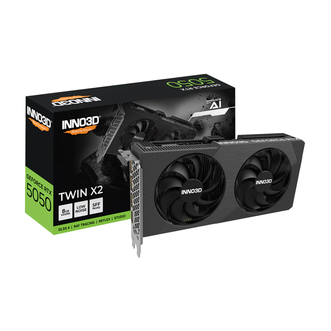 Inno3D RTX 5050 Twin X2 SFF 8GB GDDR6 Graphics Card N50502-08D6-174071N