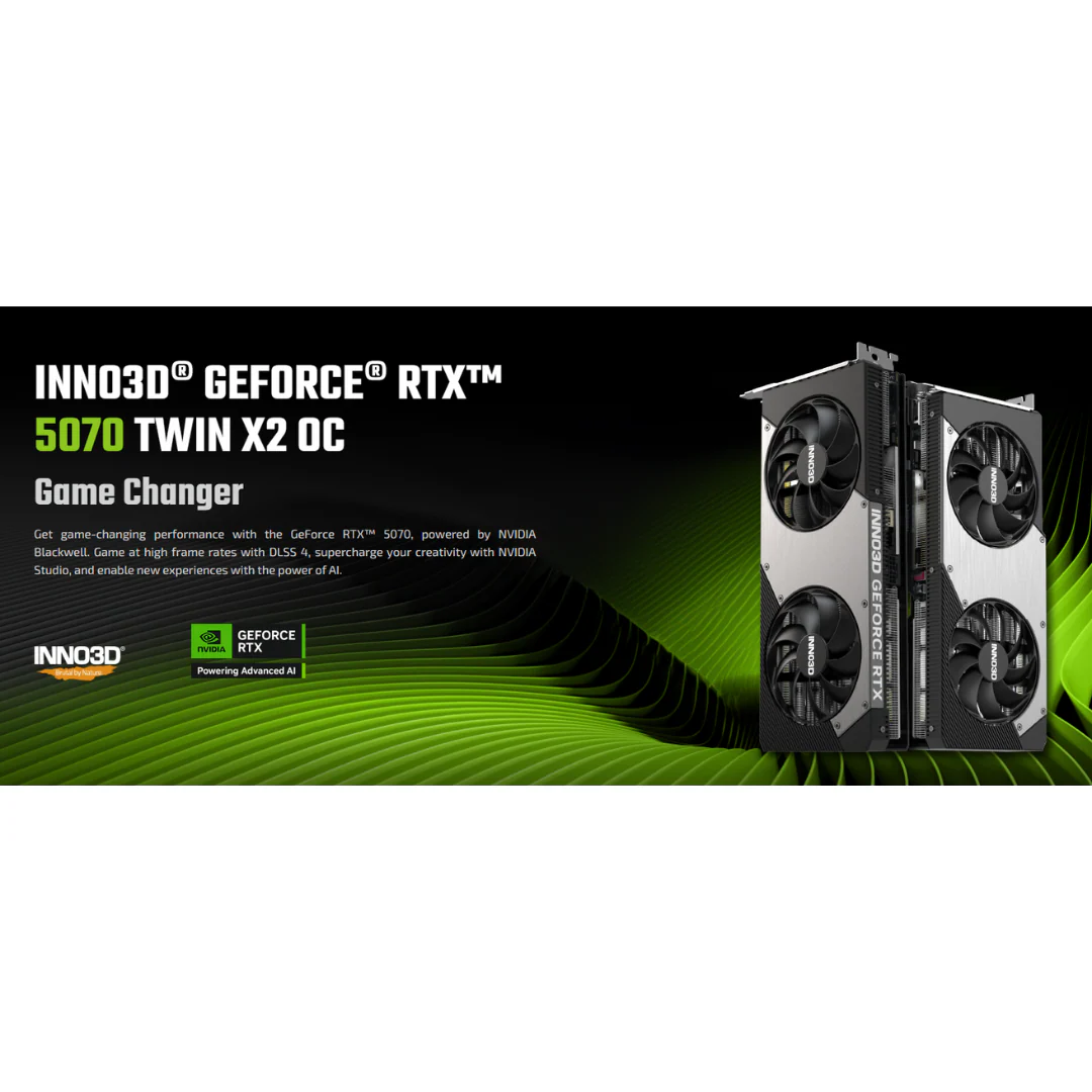 Inno3D RTX 5070 Twin X2 OC 12GB GDDR7 SFF N50702-12D7X-195064N Graphics Card - Image 3