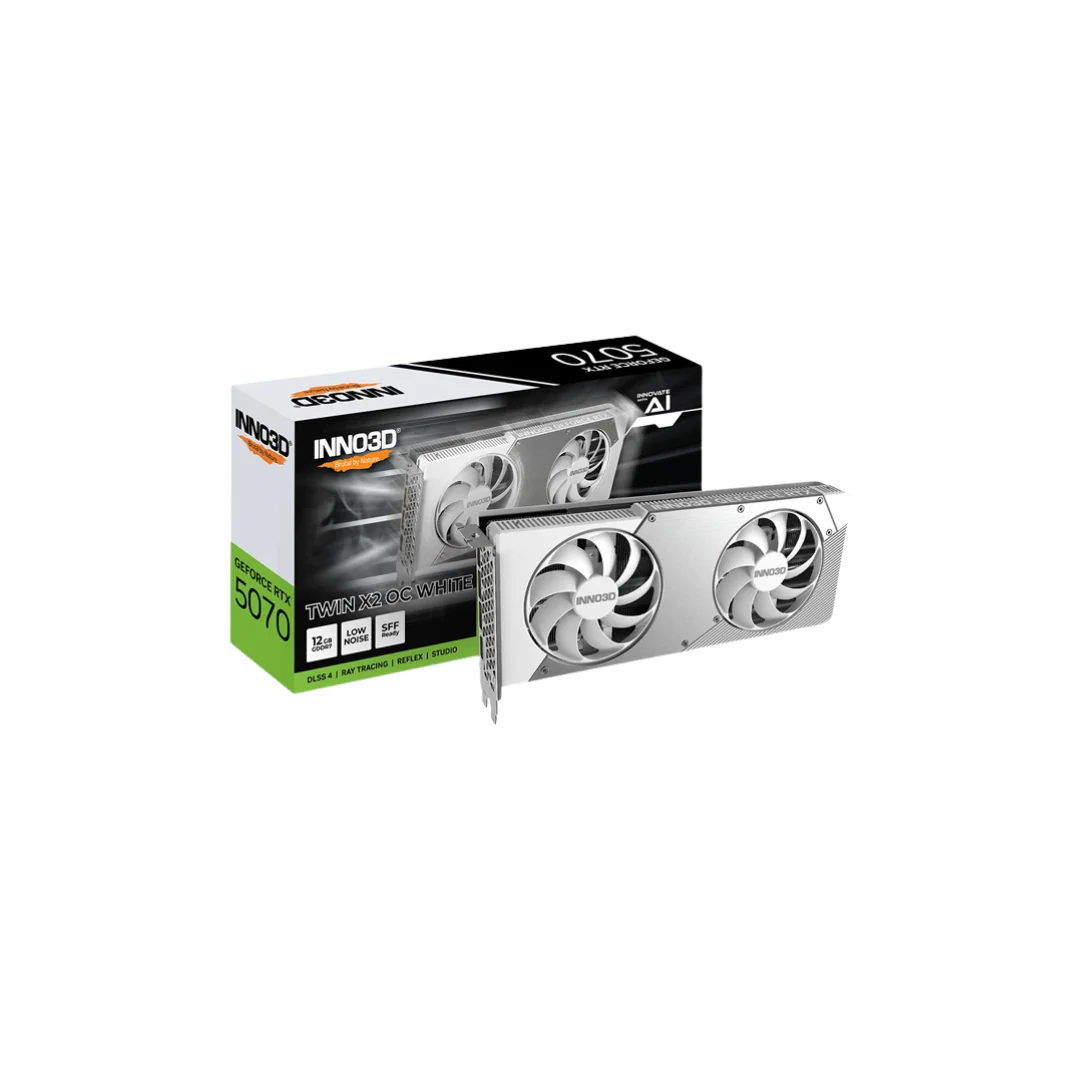 Inno3D RTX 5070 Twin X2 OC 12GB GDDR7 White N50702-12D7X-195064W Graphics Card