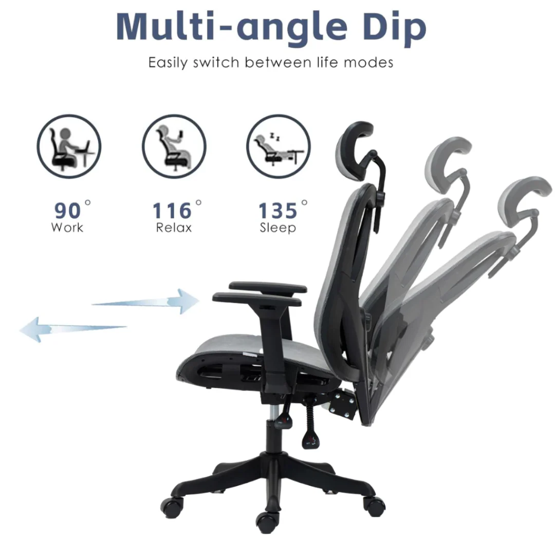 InPlay EF90-B Black Ergonomic Computer Chair - Image 3