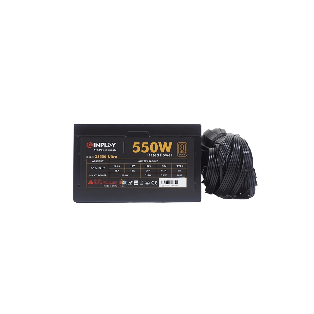 InPlay GS550 Ultra Black RGB 550W True Rated 80+ Bronze Power Supply - Image 3