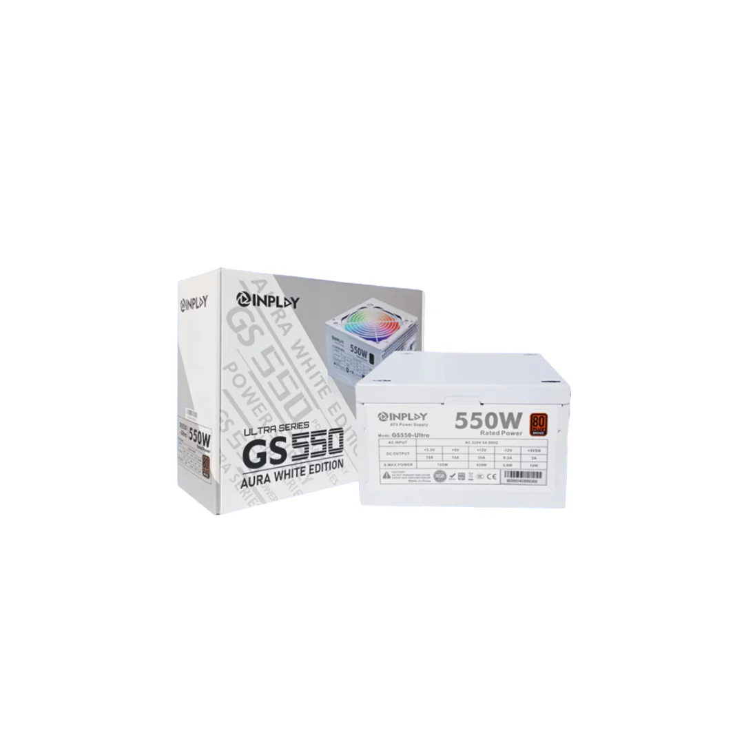 InPlay GS550 Ultra White RGB 550W True Rated 80+ Bronze Power Supply