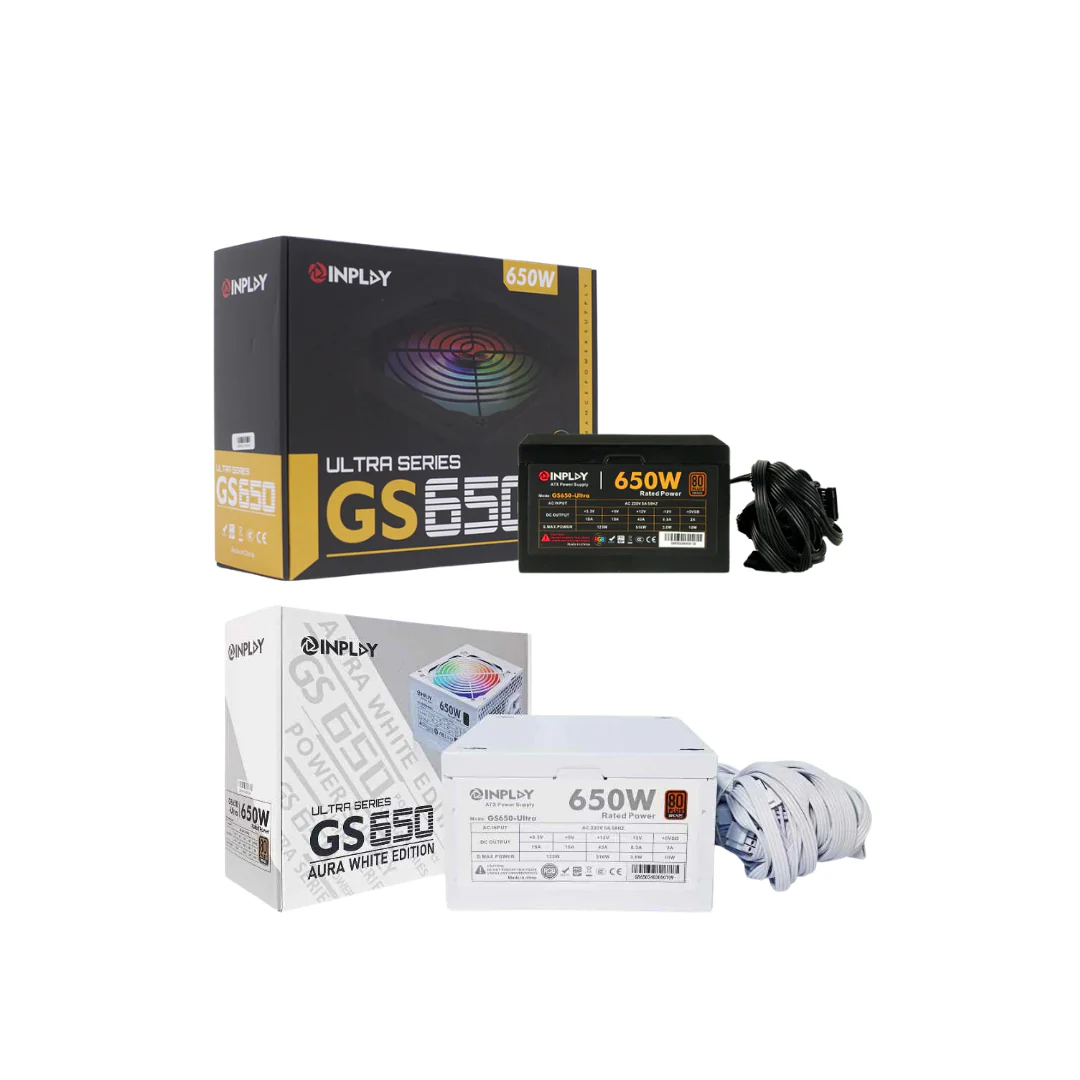 InPlay GS650 Ultra RGB 650W True Rated 80+ Bronze Power Supply (Black | White)