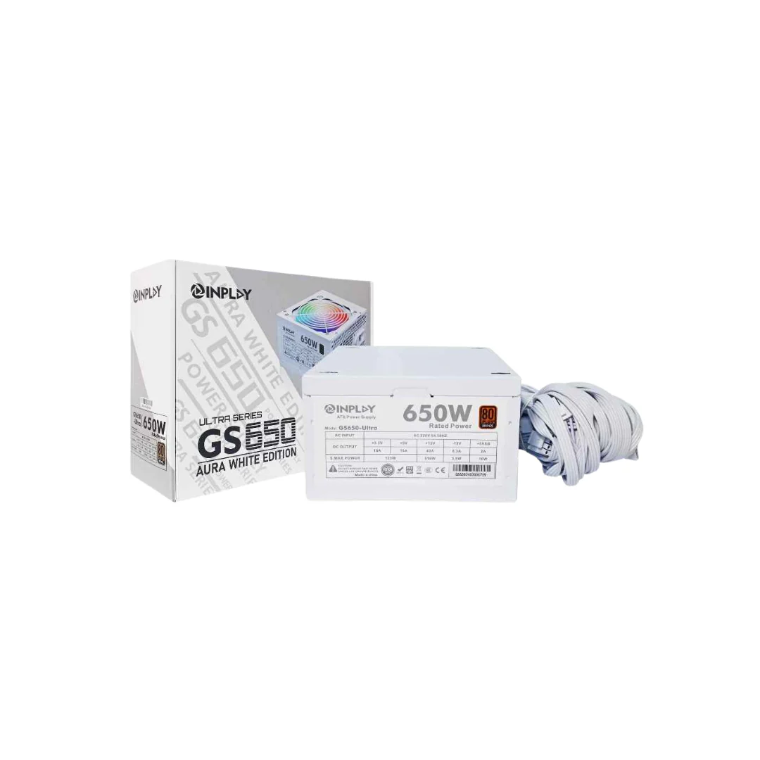 InPlay GS650 Ultra RGB 650W True Rated 80+ Bronze Power Supply (Black | White) - Image 3