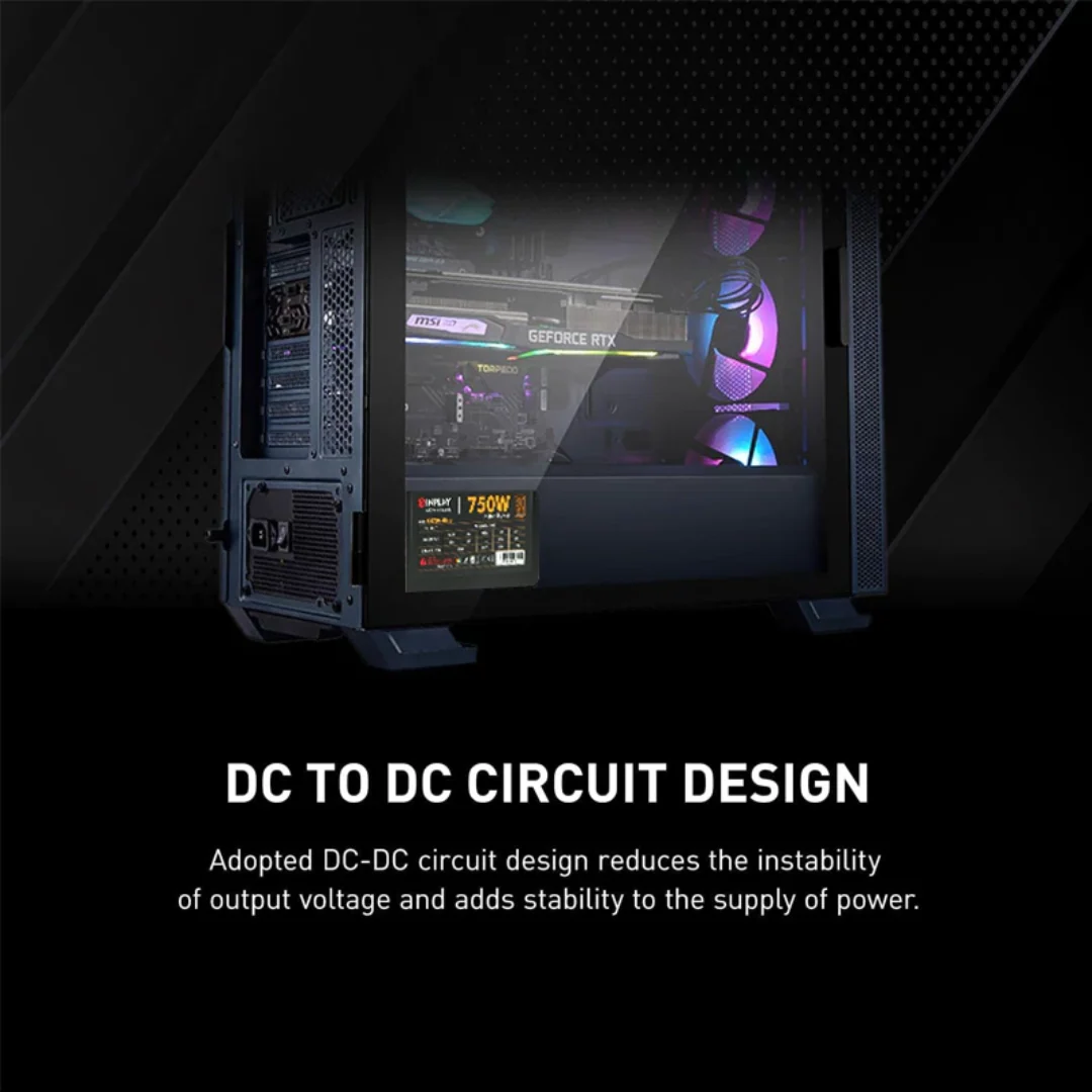 InPlay GS750 Ultra RGB 750W True Rated 80+ Bronze Power Supply (Black | White) - Image 4
