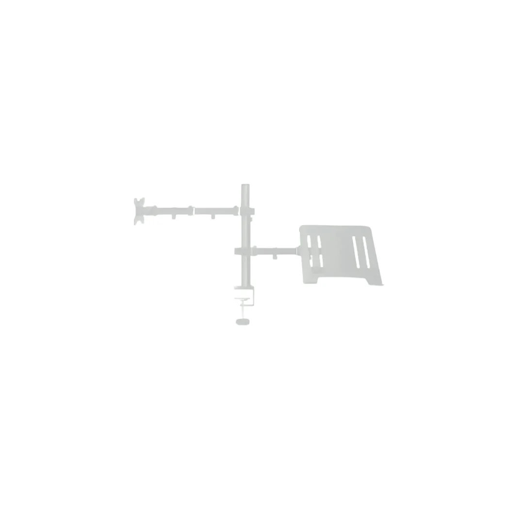 Inplay KMT-4 White Dual Arm 2-in-1 Laptop Tray with 13-27" Monitor Mount