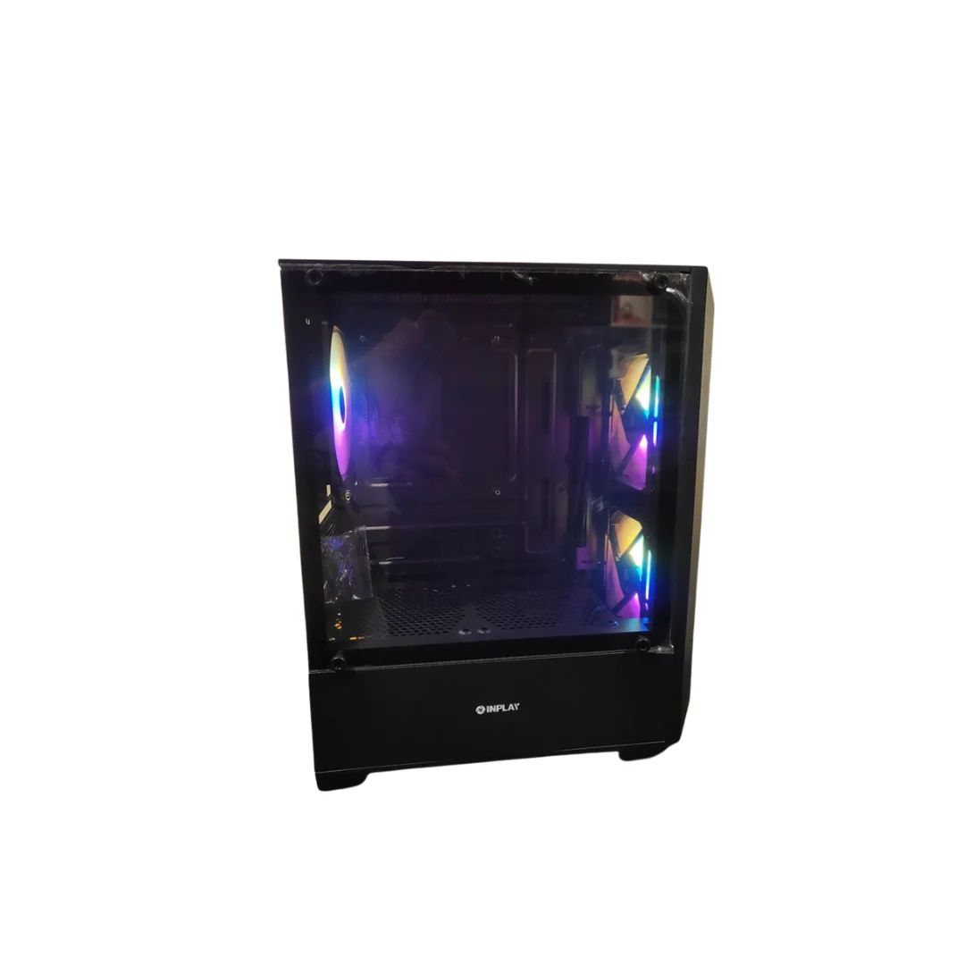 Inplay Meta A200 Black Micro ATX PC Case with 3 Rainbow Fans - Image 2