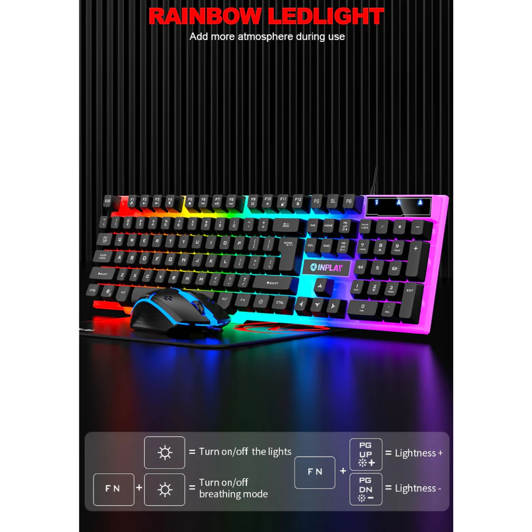 InPlay STX240+ Black | White 4-in-One Combo Keyboard & Mouse Bundle - Image 4
